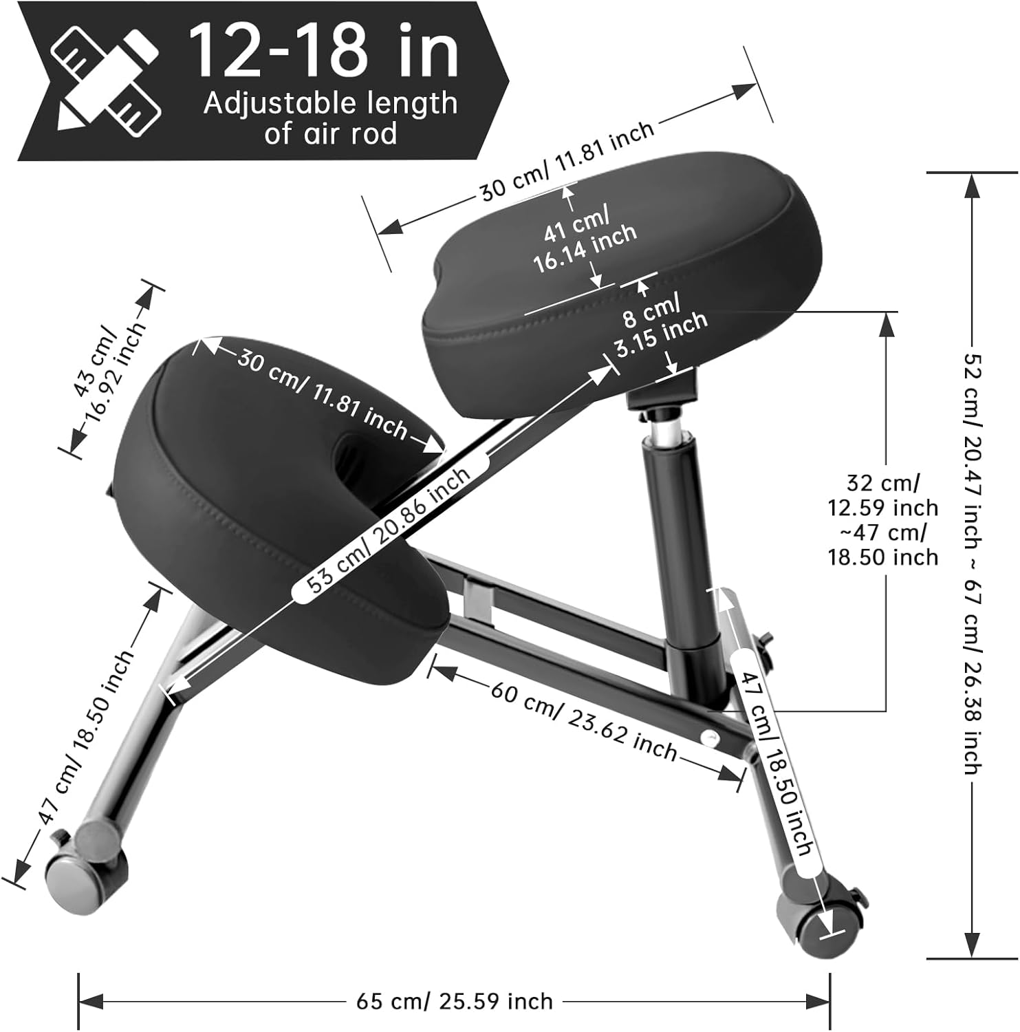 Adjustable Ergonomic Kneeling Stool for Home and Office