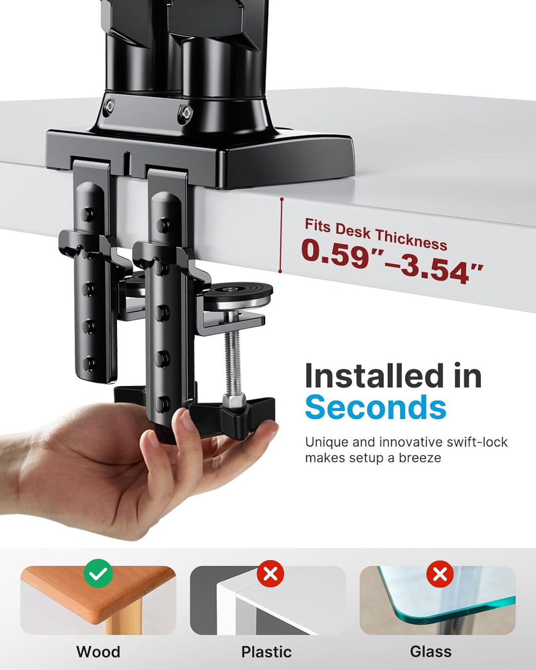 Full Adjustable Monitor Desk Mount Swivel Vesa Brackets