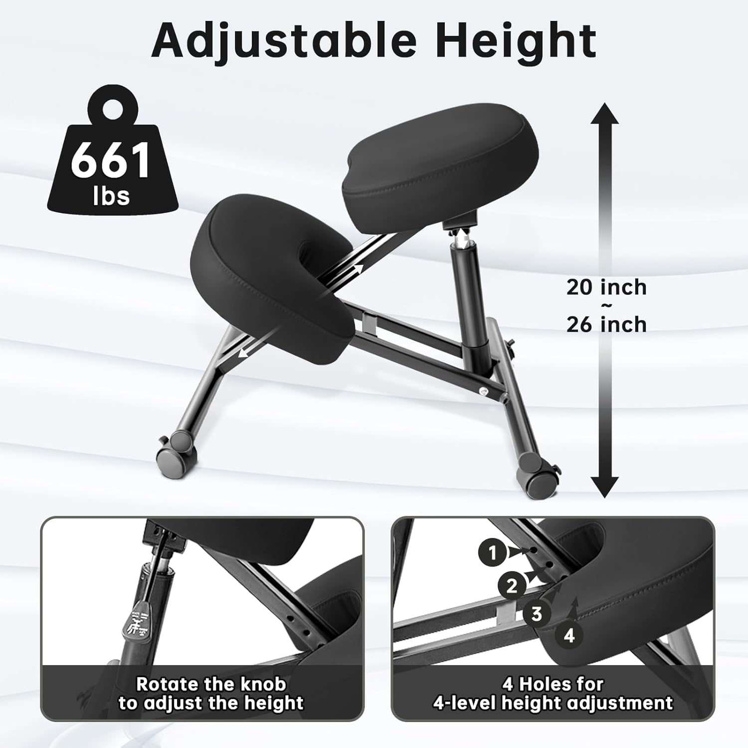 Adjustable Ergonomic Kneeling Stool for Home and Office