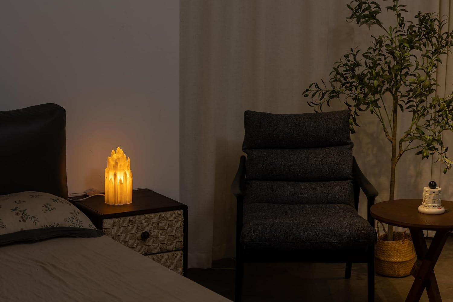 Handcrafted Salt Lamp with Dimmer Switch for Office Desk