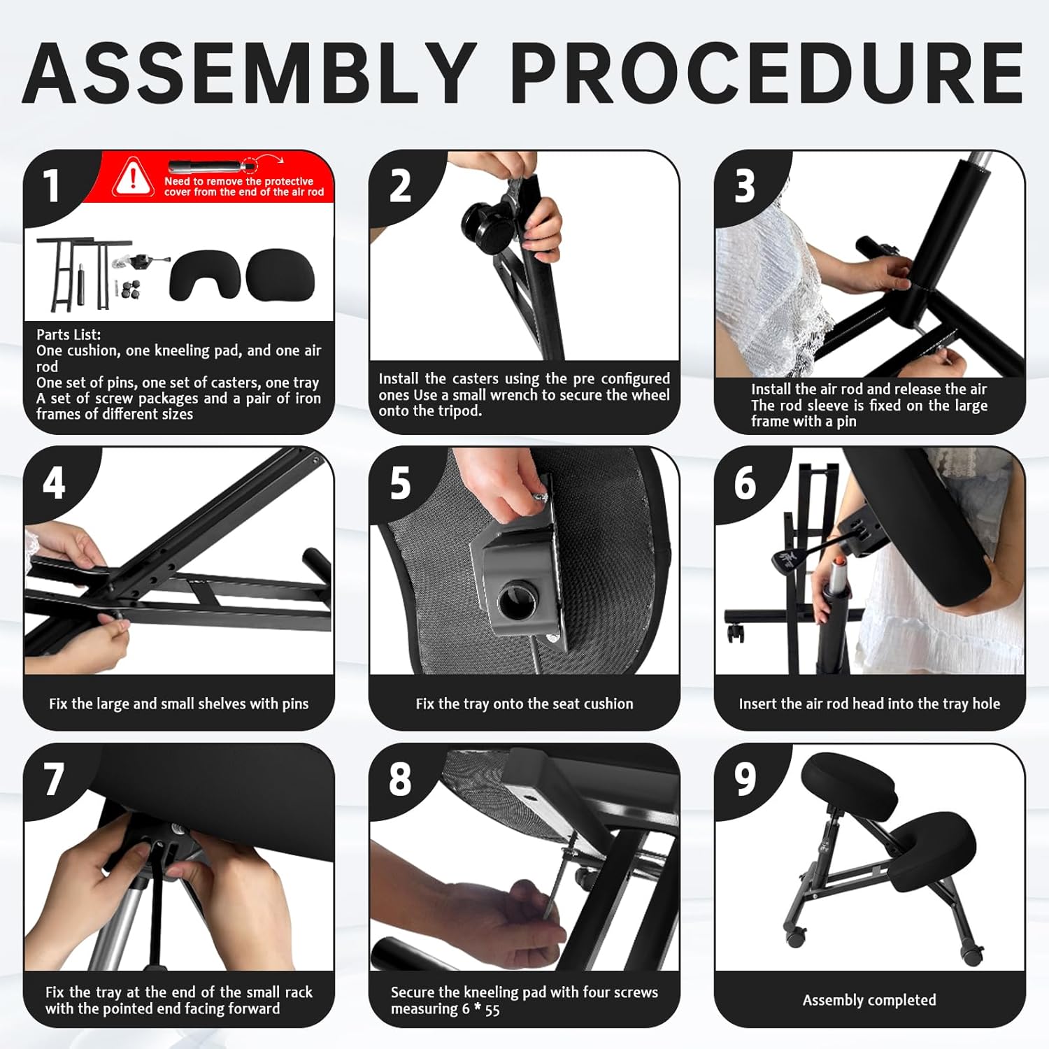 Adjustable Ergonomic Kneeling Stool for Home and Office