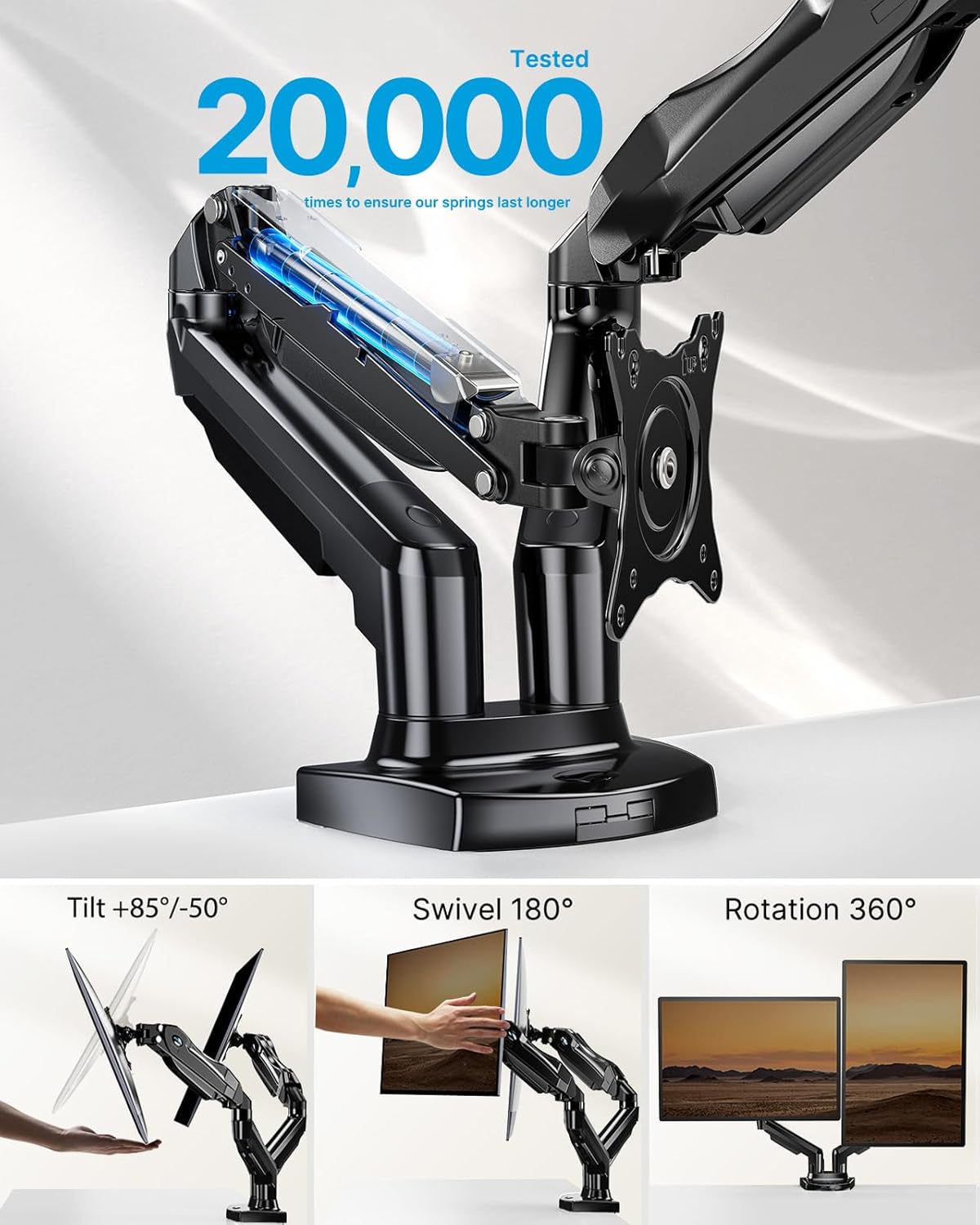 Full Adjustable Monitor Desk Mount Swivel Vesa Brackets