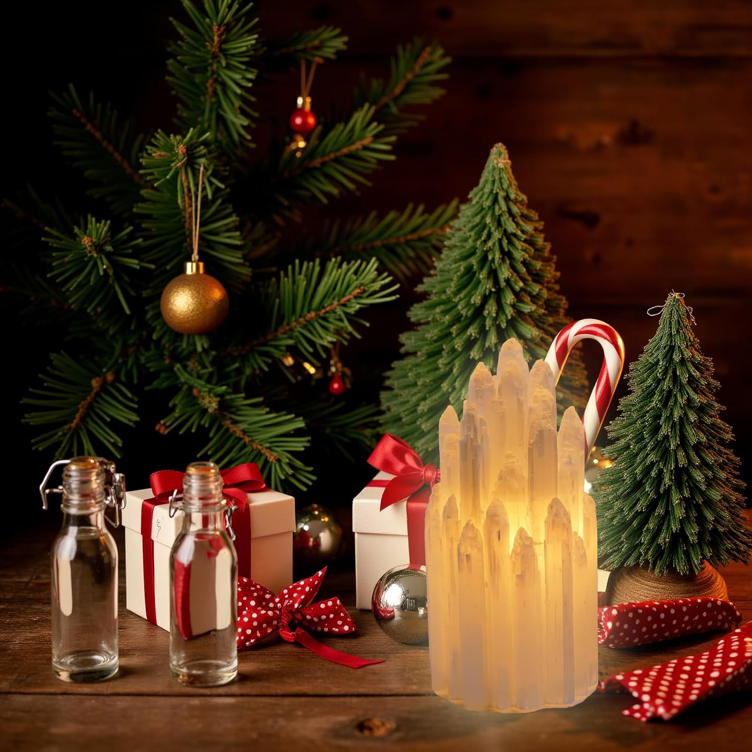 Handcrafted Salt Lamp with Dimmer Switch for Office Desk