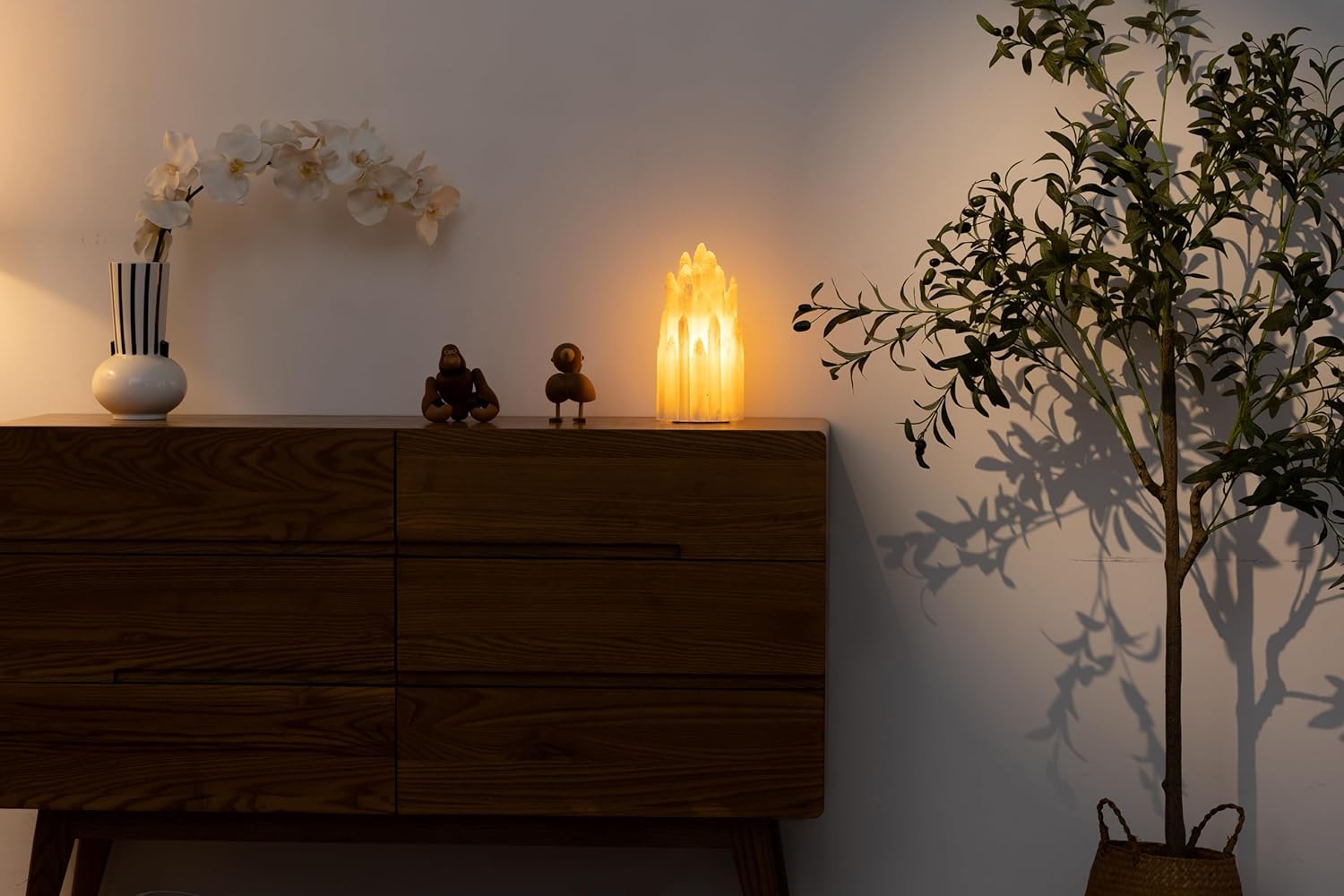 Handcrafted Salt Lamp with Dimmer Switch for Office Desk