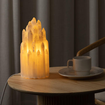 Handcrafted Salt Lamp with Dimmer Switch for Office Desk